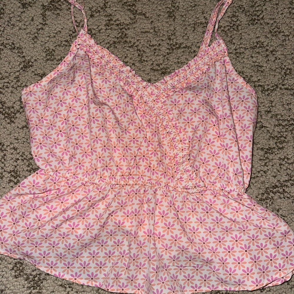 Pink Flowered Blouse, Small